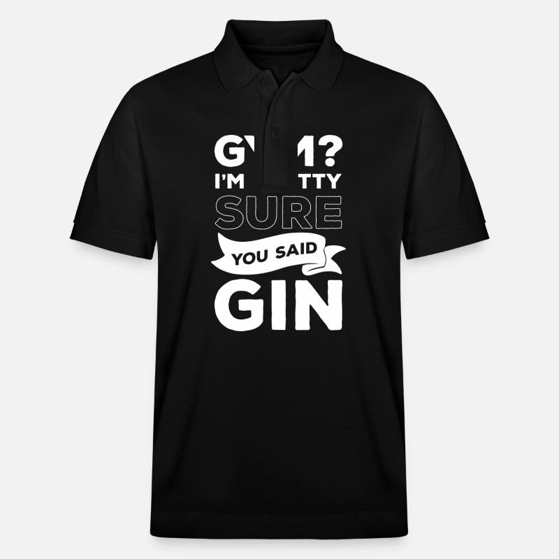 Gin Genuss Trinker Schnaps - Stanley/Stella Unisex Bio-Poloshirt PREPSTER - Schwarz