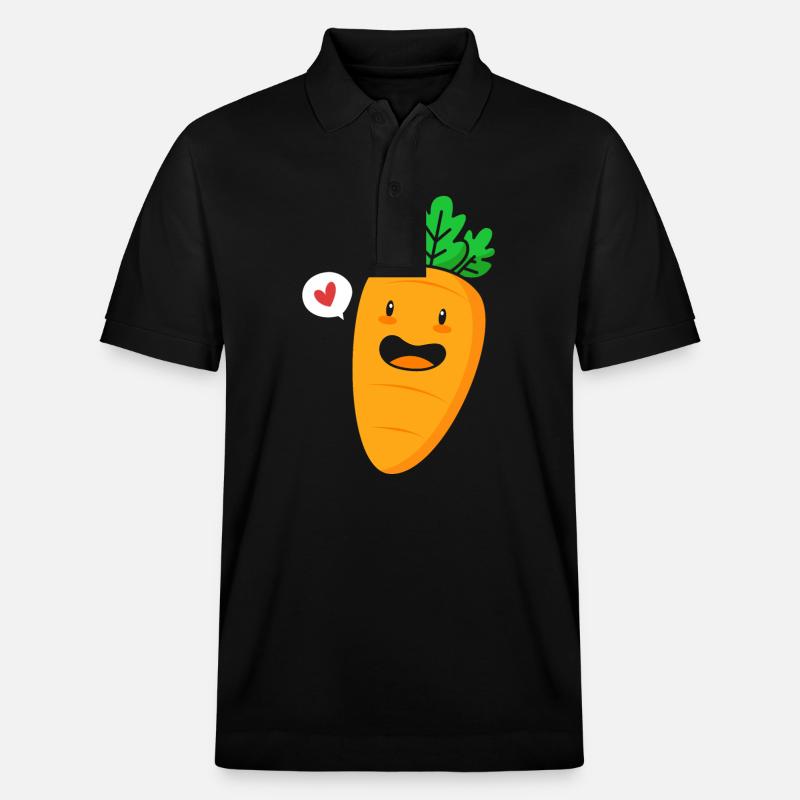 Karotte Gemüse - Stanley/Stella Unisex Bio-Poloshirt PREPSTER - Schwarz