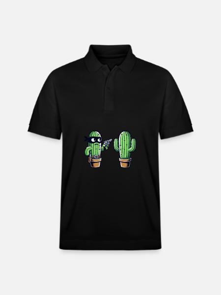 Funny Cactus Wild West Raid - Stanley/Stella Unisex Organic Polo Shirt PREPSTER - black