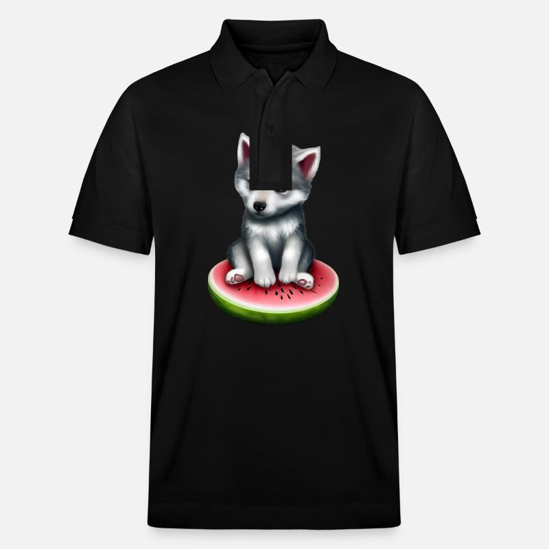 Wassermelone Wolf - Stanley/Stella Unisex Bio-Poloshirt PREPSTER - Schwarz