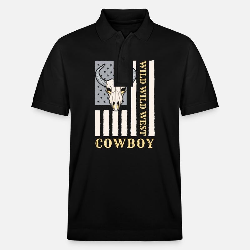 Pays des cow-boys Texas - Polo PREPSTER bio Stanley/Stella Unisexe - noir