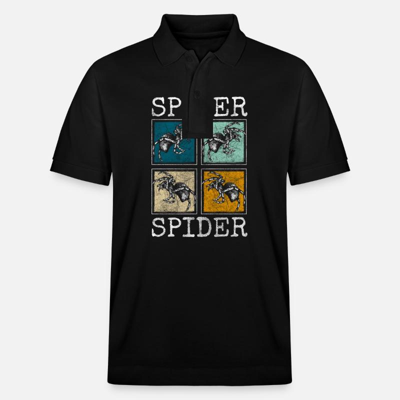 Toile d’araignée Arachnide chasseur phobie - Polo PREPSTER bio Stanley/Stella Unisexe - noir