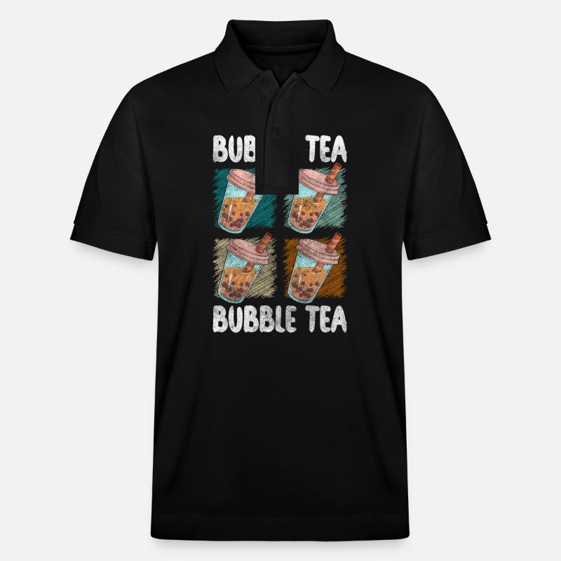 Bubble Tea Taïwan Sirop Rafraîchissement - Polo PREPSTER bio Stanley/Stella Unisexe - noir