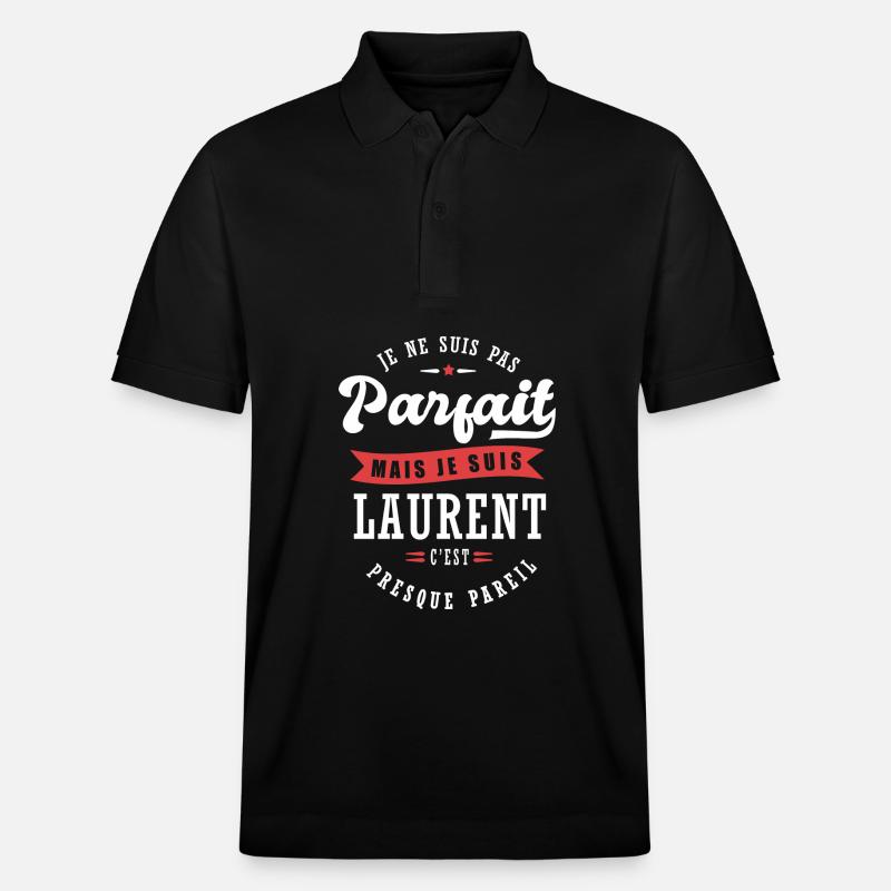 Laurent Parfait Cadeau prenom laurent - Polo PREPSTER bio Stanley/Stella Unisexe - noir