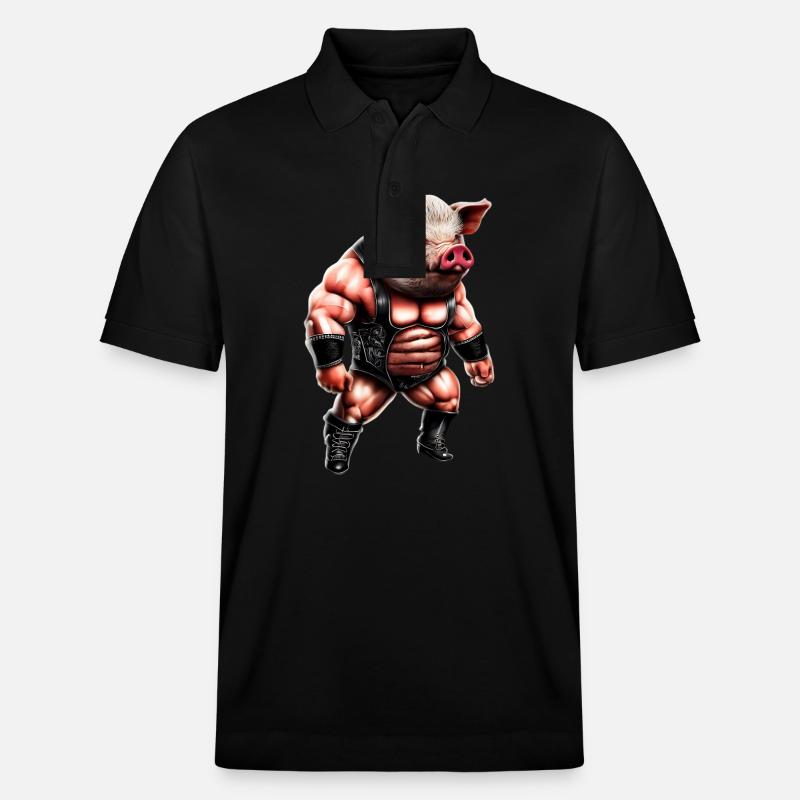 Wrestler Schwein - Stanley/Stella Unisex Bio-Poloshirt PREPSTER - Schwarz