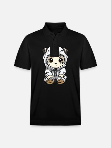 Snow leopard winter leopard comic - Stanley/Stella Unisex Organic Polo Shirt PREPSTER - black