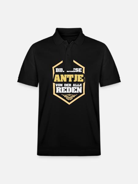 Antje as a first name - Stanley/Stella Unisex Organic Polo Shirt PREPSTER - black