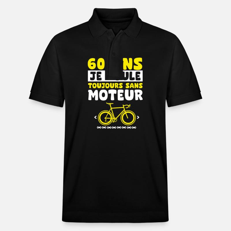 vélo 60 ans anniversaire - Polo PREPSTER bio Stanley/Stella Unisexe - noir