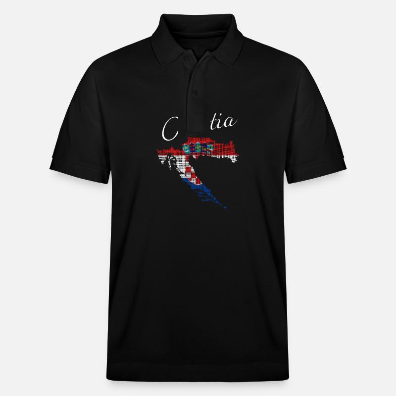 Croatia - Stanley/Stella Unisex Bio-Poloshirt PREPSTER - Schwarz