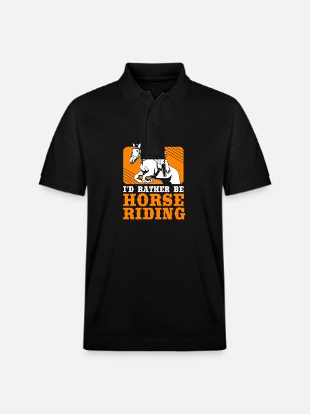 Springreiten Springpferd - Stanley/Stella Unisex Bio-Poloshirt PREPSTER - Schwarz