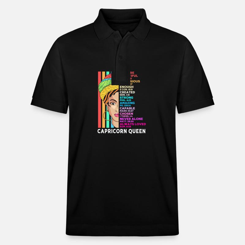 Sternzeichen Steinbock - Stanley/Stella Unisex Bio-Poloshirt PREPSTER - Schwarz