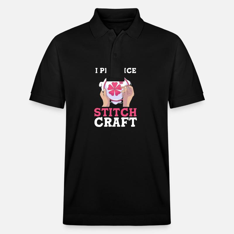 Kreuzstich - Stanley/Stella Unisex Bio-Poloshirt PREPSTER - Schwarz