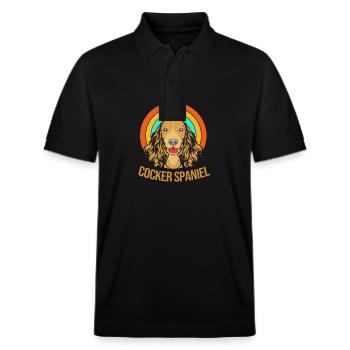 Cocker Spaniel - Polo PREPSTER bio Stanley/Stella Unisexe - noir - Devant - Roxy (174cm) & Andy (188cm)