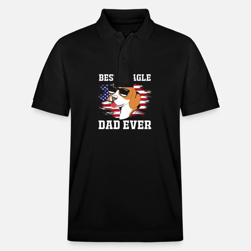 Papa Beagle - Polo PREPSTER bio Stanley/Stella Unisexe - noir