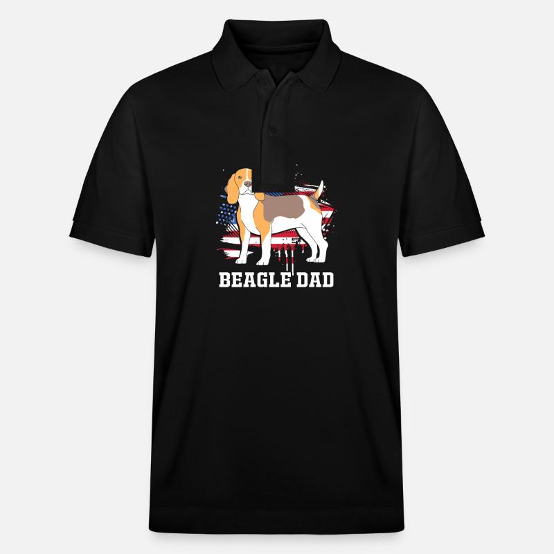 Papa Beagle - Polo PREPSTER bio Stanley/Stella Unisexe - noir