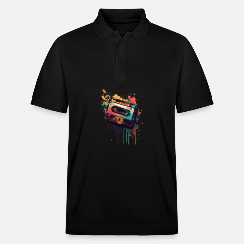 Retro Mixtape - Stanley/Stella Unisex Bio-Poloshirt PREPSTER - Schwarz
