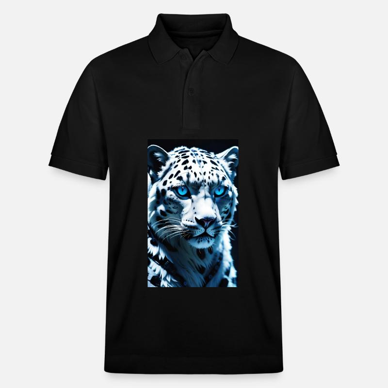 Schneeleopard | Leopard | Raubtier - Stanley/Stella Unisex Bio-Poloshirt PREPSTER - Schwarz