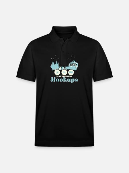 Motorhome I'm Just Here For the Hookups RV - Stanley/Stella Unisex Organic Polo Shirt PREPSTER - black