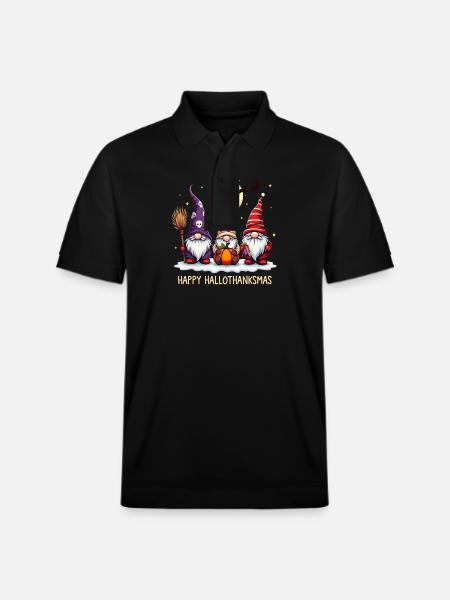 Frohes Hallothanksmas Zwerge Feier - Stanley/Stella Unisex Bio-Poloshirt PREPSTER - Schwarz