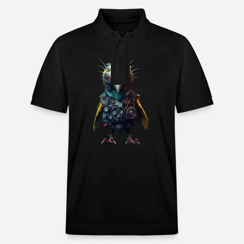 Mignon oiseau Steampunk - Polo PREPSTER bio Stanley/Stella Unisexe - noir