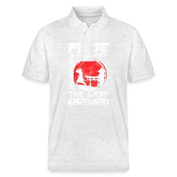 Fighter Sword Honor Ninja - Stanley/Stella Unisex Organic Polo Shirt PREPSTER - heather white - Front - Roxy (174cm) & Andy (188cm)