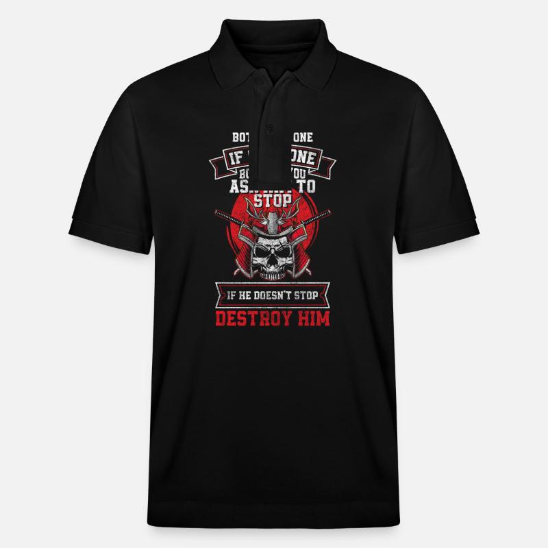 Samurai Aikido Ehre - Stanley/Stella Unisex Bio-Poloshirt PREPSTER - Schwarz