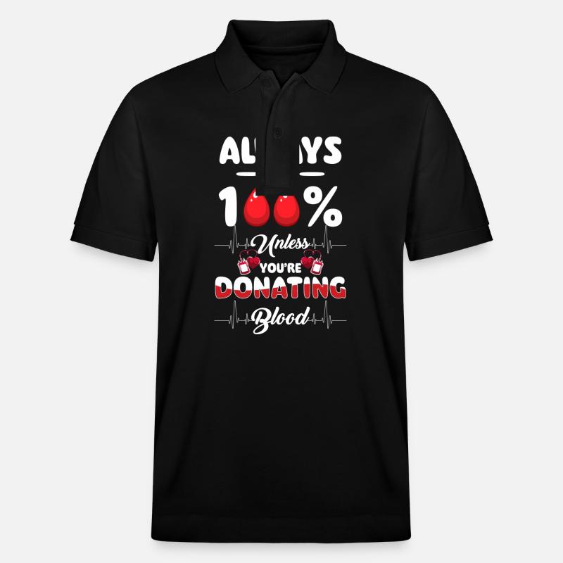 Blutspende Helfen Nadel - Stanley/Stella Unisex Bio-Poloshirt PREPSTER - Schwarz
