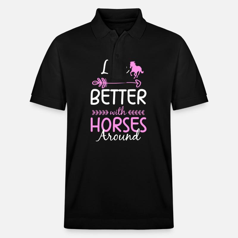 Pferde Pferdemädchen Pony - Stanley/Stella Unisex Bio-Poloshirt PREPSTER - Schwarz