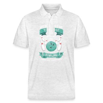 Bowling Bowlen Sport Bowlingbahn - Stanley/Stella Unisex Bio-Poloshirt PREPSTER - Weiß meliert - Vorne - Roxy (174cm) & Andy (188cm)