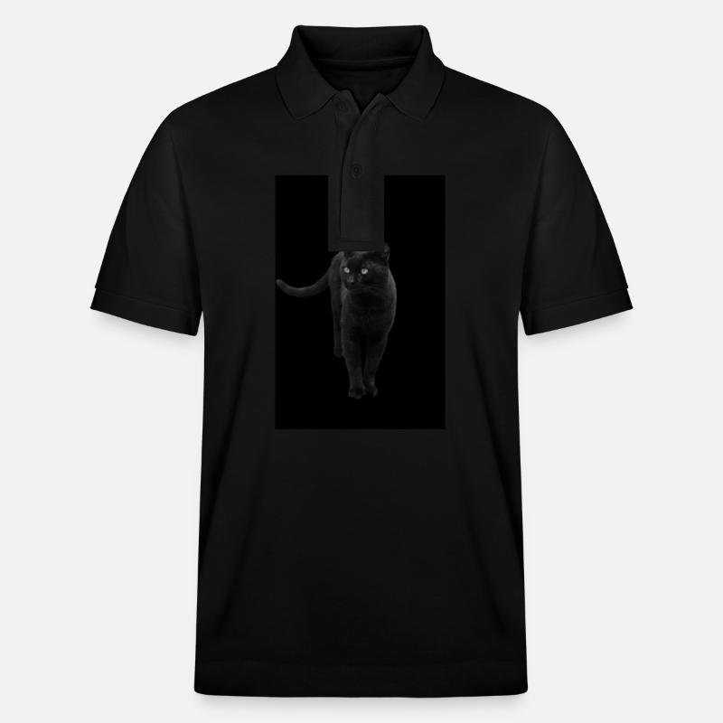chat noir chat chaton - Polo PREPSTER bio Stanley/Stella Unisexe - noir