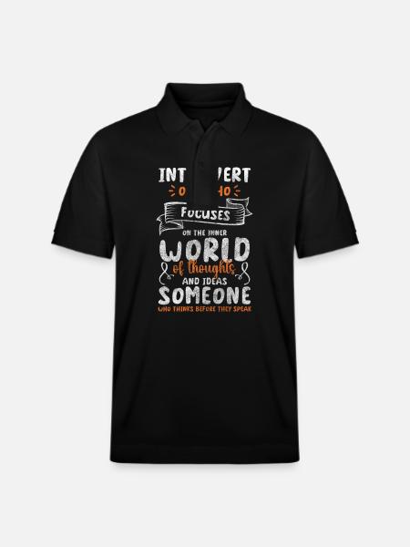 Introvert Reserved Quiet Withdrawn - Stanley/Stella Unisex Organic Polo Shirt PREPSTER - black