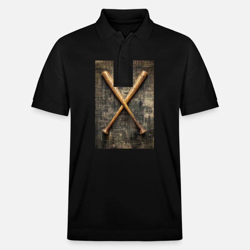 Vieilles battes de baseball croisées - Polo PREPSTER bio Stanley/Stella Unisexe - noir