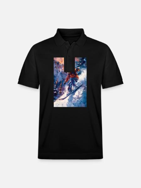 Epic Snowboard Adventure Art - Stanley/Stella Unisex Organic Polo Shirt PREPSTER - black