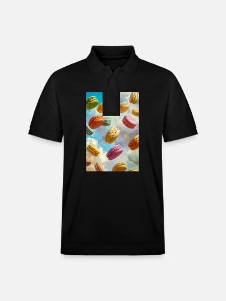 Bunte Macarons am Himmel - Stanley/Stella Unisex Bio-Poloshirt PREPSTER - Schwarz
