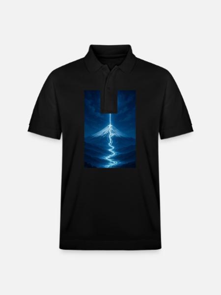 Lunar River Flowing Down - Stanley/Stella Unisex Organic Polo Shirt PREPSTER - black