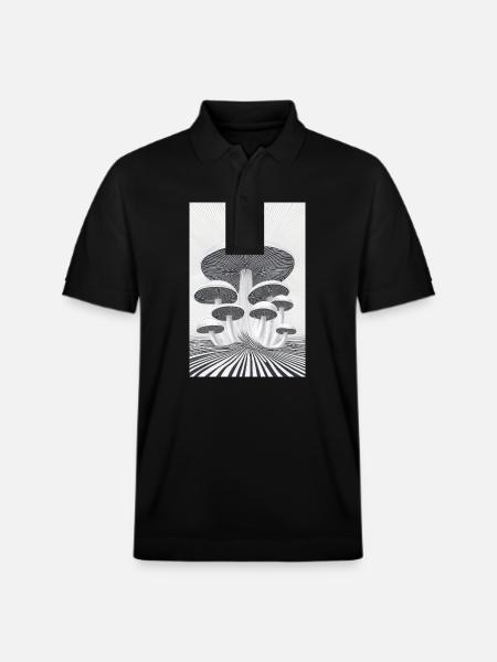 Optical Mushroom Forest - Stanley/Stella Unisex Organic Polo Shirt PREPSTER - black