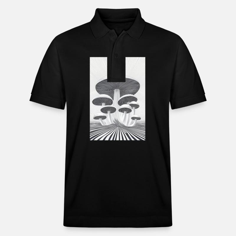Optical Mushroom Forest - Stanley/Stella Unisex Organic Polo Shirt PREPSTER - black