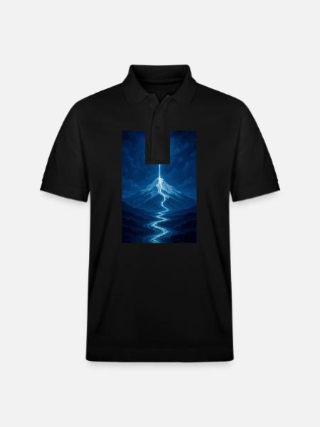 Moonlight River from the Sky - Stanley/Stella Unisex Organic Polo Shirt PREPSTER - black