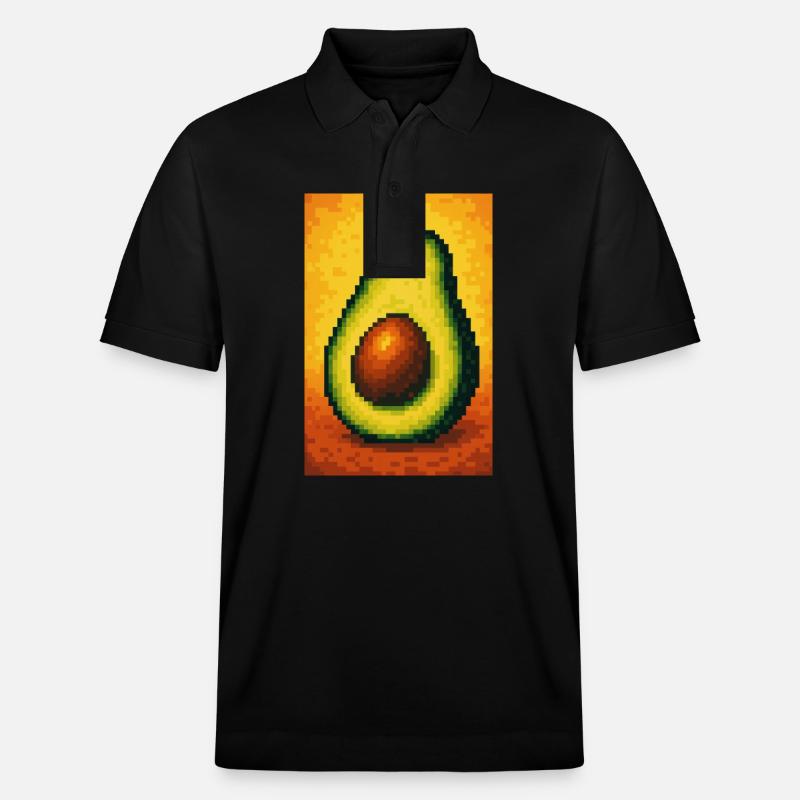 Pixel Avocado Pop - Polo PREPSTER bio Stanley/Stella Unisexe - noir