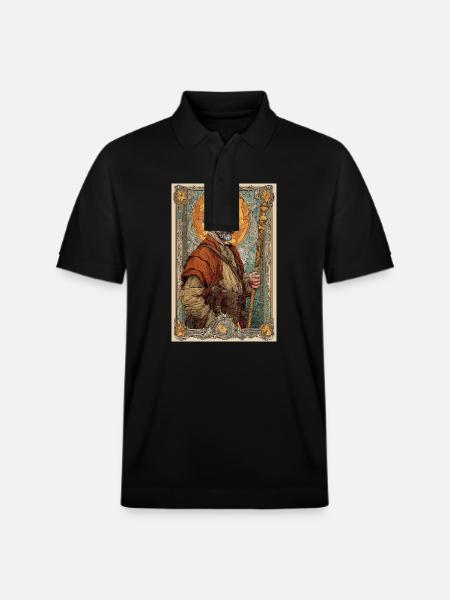 Steampunk Explorer Portrait - Stanley/Stella Unisex Organic Polo Shirt PREPSTER - black