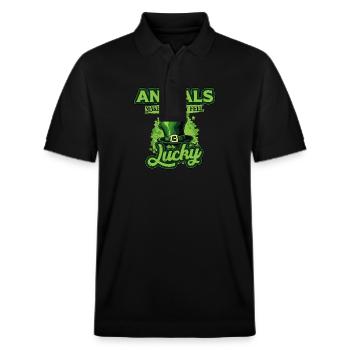 Les animaux font que tous les jours se sentent chanceux la Saint-Patrick - Polo PREPSTER bio Stanley/Stella Unisexe - noir - Devant - Roxy (174cm) & Andy (188cm)