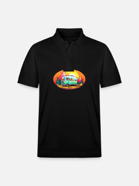 Summer camping - Stanley/Stella Unisex Organic Polo Shirt PREPSTER - black