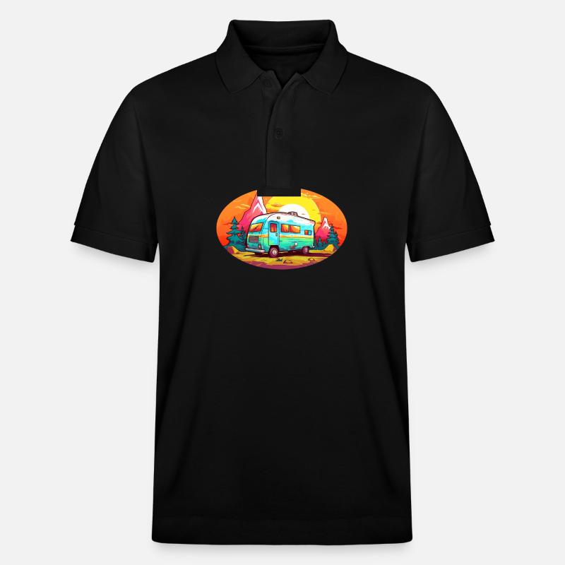 Sommer-Camping - Stanley/Stella Unisex Bio-Poloshirt PREPSTER - Schwarz