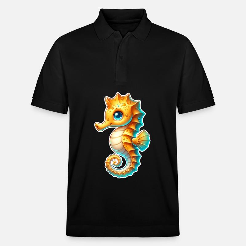 Seepferd Seepferdchen - Stanley/Stella Unisex Bio-Poloshirt PREPSTER - Schwarz