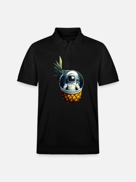 Astronaut in pineapple - Stanley/Stella Unisex Organic Polo Shirt PREPSTER - black