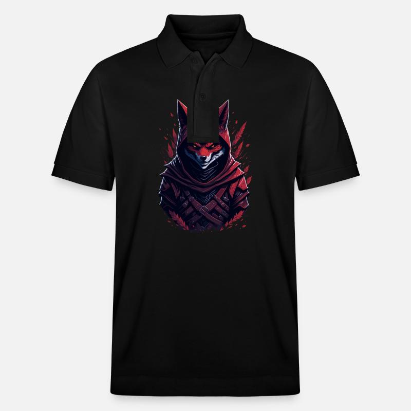 Fox Samurai - Stanley/Stella Unisex Bio-Poloshirt PREPSTER - Schwarz