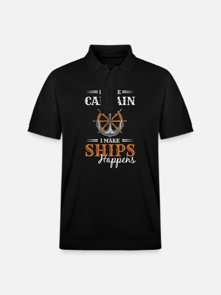 Model Captain Anchor - Stanley/Stella Unisex Organic Polo Shirt PREPSTER - black
