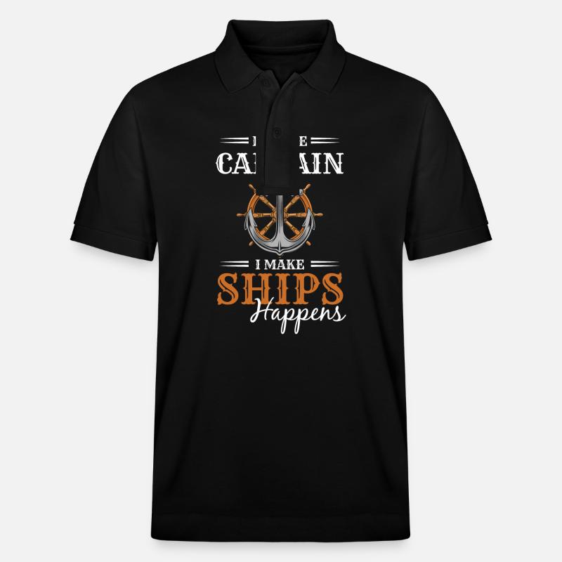 Maquette Captain Anchor - Polo PREPSTER bio Stanley/Stella Unisexe - noir