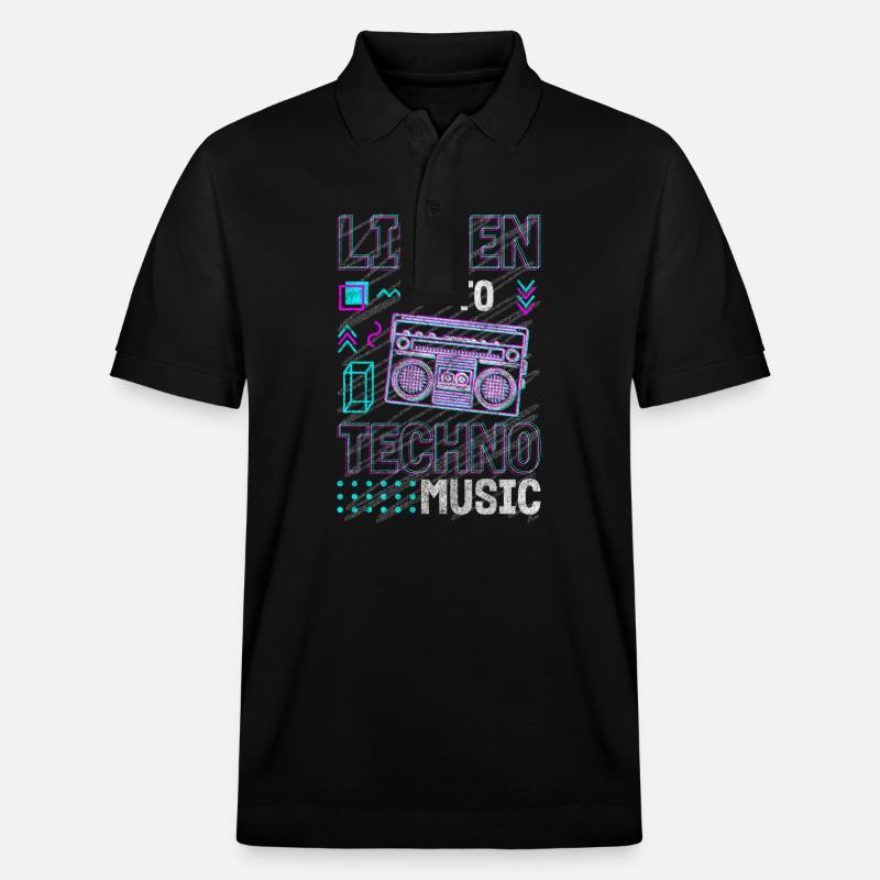 Techno Elektro Musik Dubstep Edm - Stanley/Stella Unisex Bio-Poloshirt PREPSTER - Schwarz