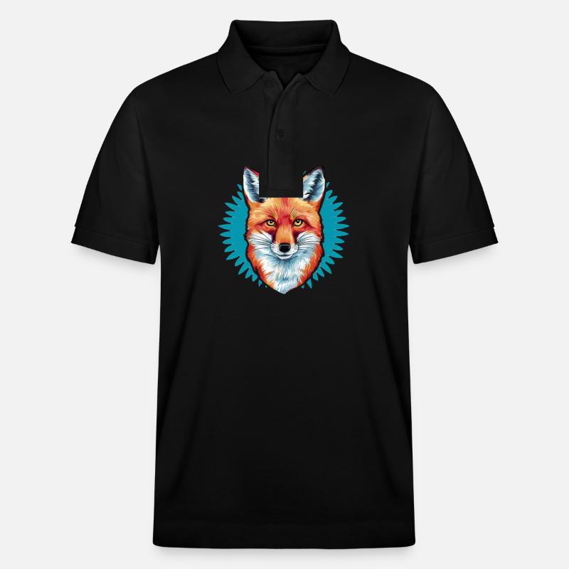 Renard - Illustration - Polo PREPSTER bio Stanley/Stella Unisexe - noir